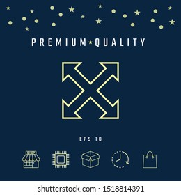 Extend, resize, enlarge line icon. Graphic elements for your design