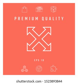 Extend, resize, enlarge line icon. Graphic elements for your design