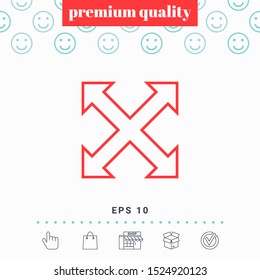 Extend, resize, enlarge line icon. Graphic elements for your design
