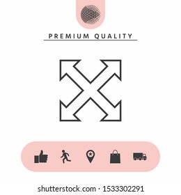 Extend, resize, enlarge line icon. Graphic elements for your design