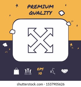 Extend, resize, enlarge line icon. Graphic elements for your design