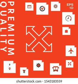 Extend, resize, enlarge line icon. Graphic elements for your design