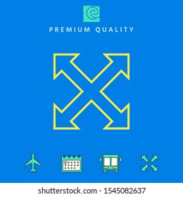 Extend, resize, enlarge line icon. Graphic elements for your design