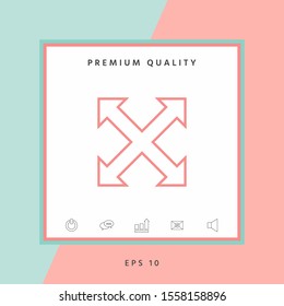 Extend, resize, enlarge line icon. Graphic elements for your design