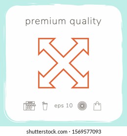 Extend, resize, enlarge line icon. Graphic elements for your design