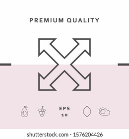 Extend, resize, enlarge line icon. Graphic elements for your design