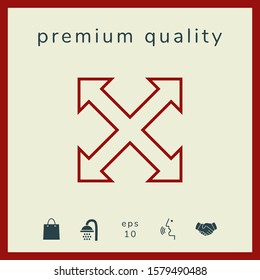 Extend, resize, enlarge line icon. Graphic elements for your design