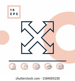 Extend, resize, enlarge line icon. Graphic elements for your design