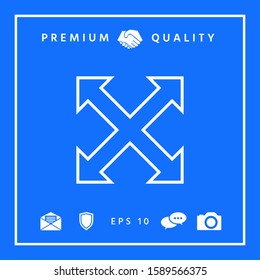 Extend, resize, enlarge line icon. Graphic elements for your design