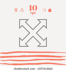 Extend, resize, enlarge line icon. Graphic elements for your design