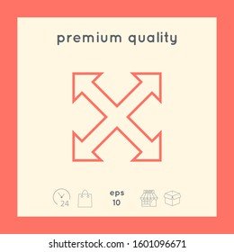 Extend, resize, enlarge line icon. Graphic elements for your design