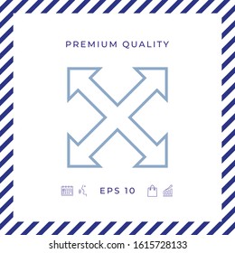 Extend, resize, enlarge line icon. Graphic elements for your design