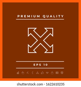 Extend, resize, enlarge line icon. Graphic elements for your design