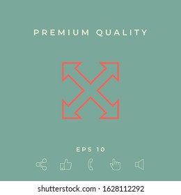 Extend, resize, enlarge line icon. Graphic elements for your design