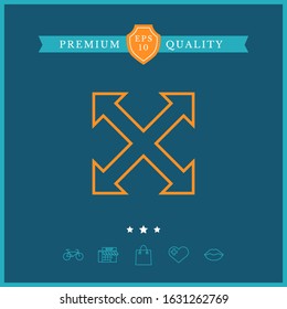 Extend, resize, enlarge line icon. Graphic elements for your design