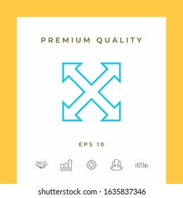 Extend, resize, enlarge line icon. Graphic elements for your design