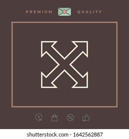 Extend, resize, enlarge line icon. Graphic elements for your design