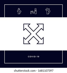 Extend, resize, enlarge line icon. Graphic elements for your design