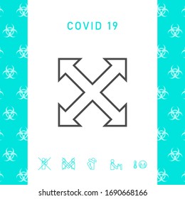 Extend, resize, enlarge line icon. Graphic elements for your design