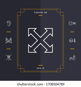 Extend, resize, enlarge line icon. Graphic elements for your design