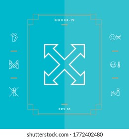 Extend, resize, enlarge line icon. Graphic elements for your design