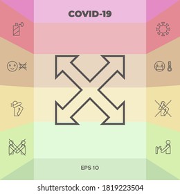 Extend, resize, enlarge line icon. Graphic elements for your design
