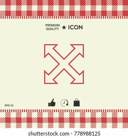 Extend, resize, enlarge line icon
