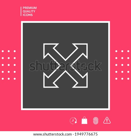 Extend, resize, enlarge line icon