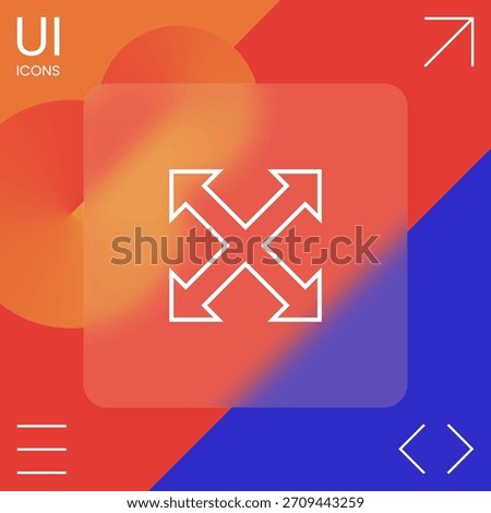 Extend, resize, enlarge line icon
