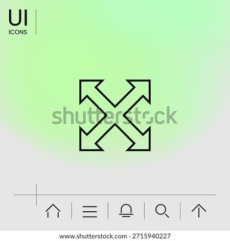 Extend, resize, enlarge line icon