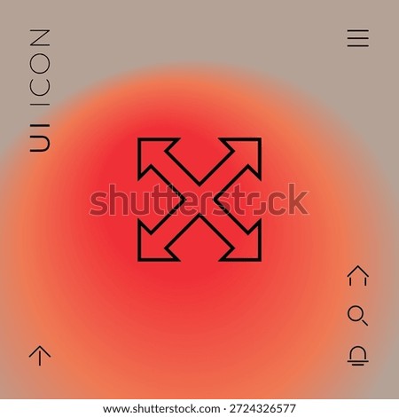 Extend, resize, enlarge line icon