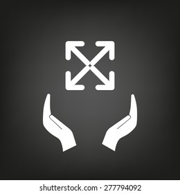 Extend, Re-size, Enlarge. Vector illustration