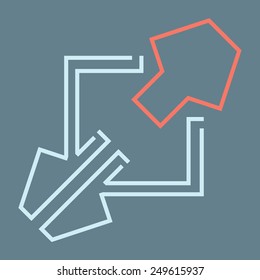 Extend, Re-size, Enlarge.Vector illustration