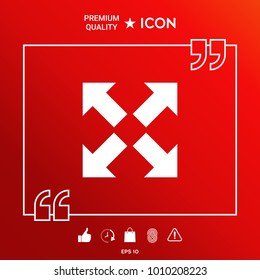 Extend, resize icon. Cross arrow sign.