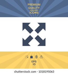 Extend, resize icon. Cross arrow sign. Element for your design