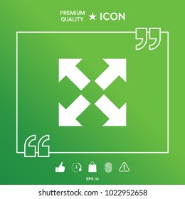 Extend, resize icon. Cross arrow sign.