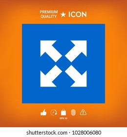 Extend, resize icon. Cross arrow sign.