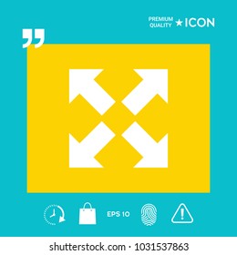 Extend, resize icon. Cross arrow sign.
