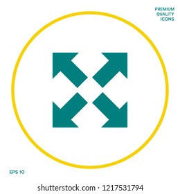 Extend, resize icon. Cross arrow sign.. Graphic elements for your design