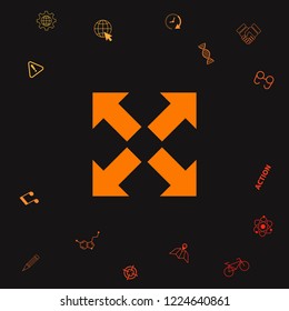 Extend, resize icon. Cross arrow sign.. Graphic elements for your design