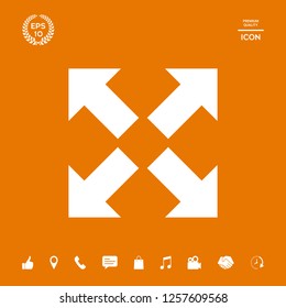 Extend, resize icon. Cross arrow sign.. Graphic elements for your design