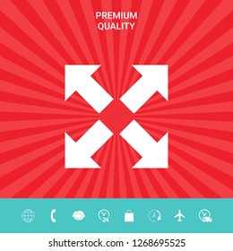 Extend, resize icon. Cross arrow sign.. Graphic elements for your design