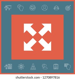 Extend, resize icon. Cross arrow sign.. Graphic elements for your design