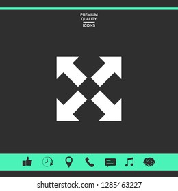 Extend, resize icon. Cross arrow sign.. Graphic elements for your design