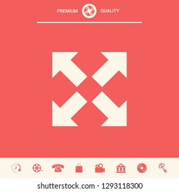 Extend, resize icon. Cross arrow sign.. Graphic elements for your design