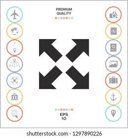 Extend, resize icon. Cross arrow sign.. Graphic elements for your design