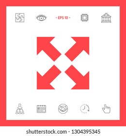 Extend, resize icon. Cross arrow sign.. Graphic elements for your design