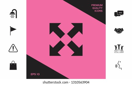 Extend, resize icon. Cross arrow sign.. Graphic elements for your design