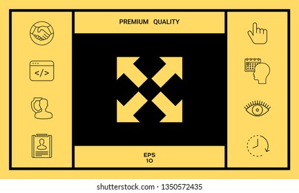 Extend, resize icon. Cross arrow sign.. Graphic elements for your design