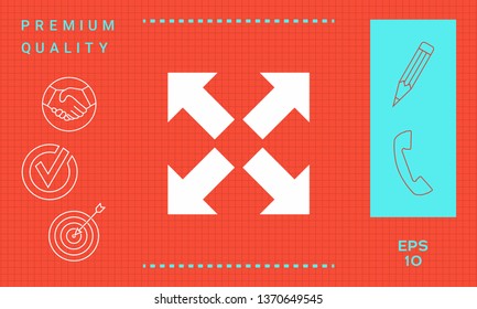 Extend, resize icon. Cross arrow sign.. Graphic elements for your design